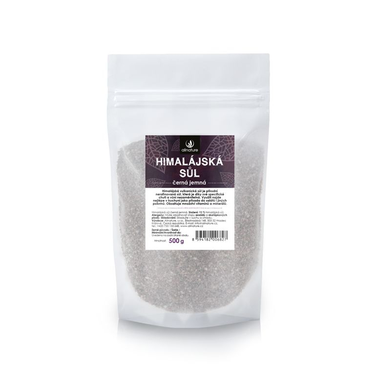 Allnature Himalájská sůl černá jemná 500 g Allnature