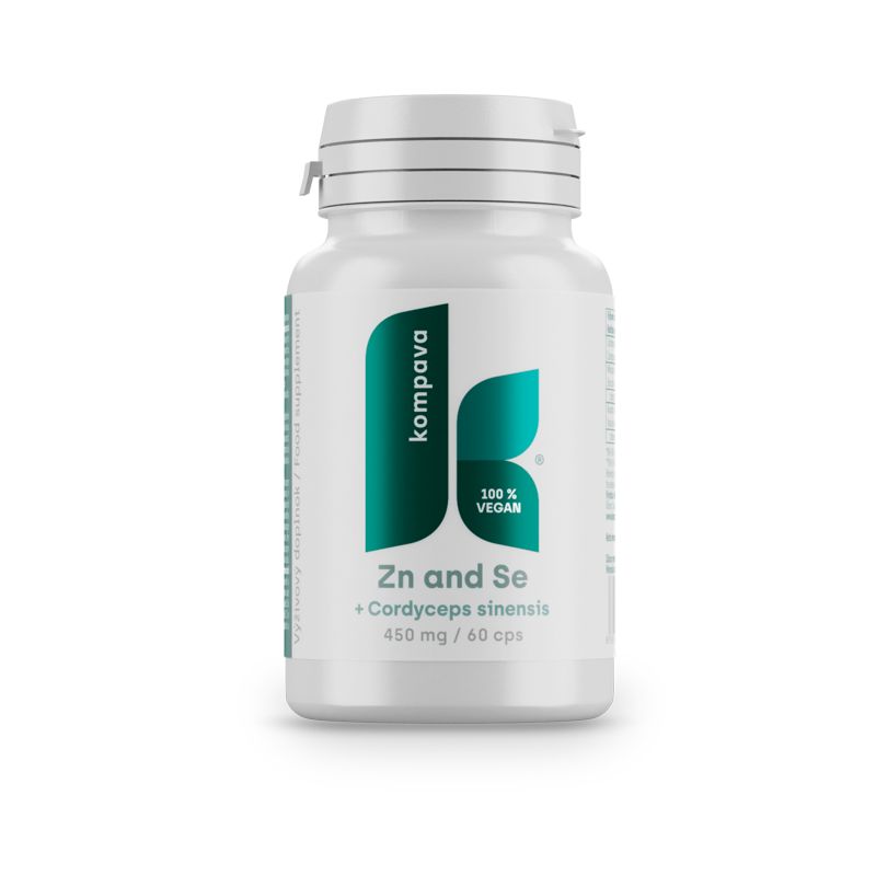 Kompava Zn + Se + Cordyceps sinensis 450 mg 60 kapslí Kompava
