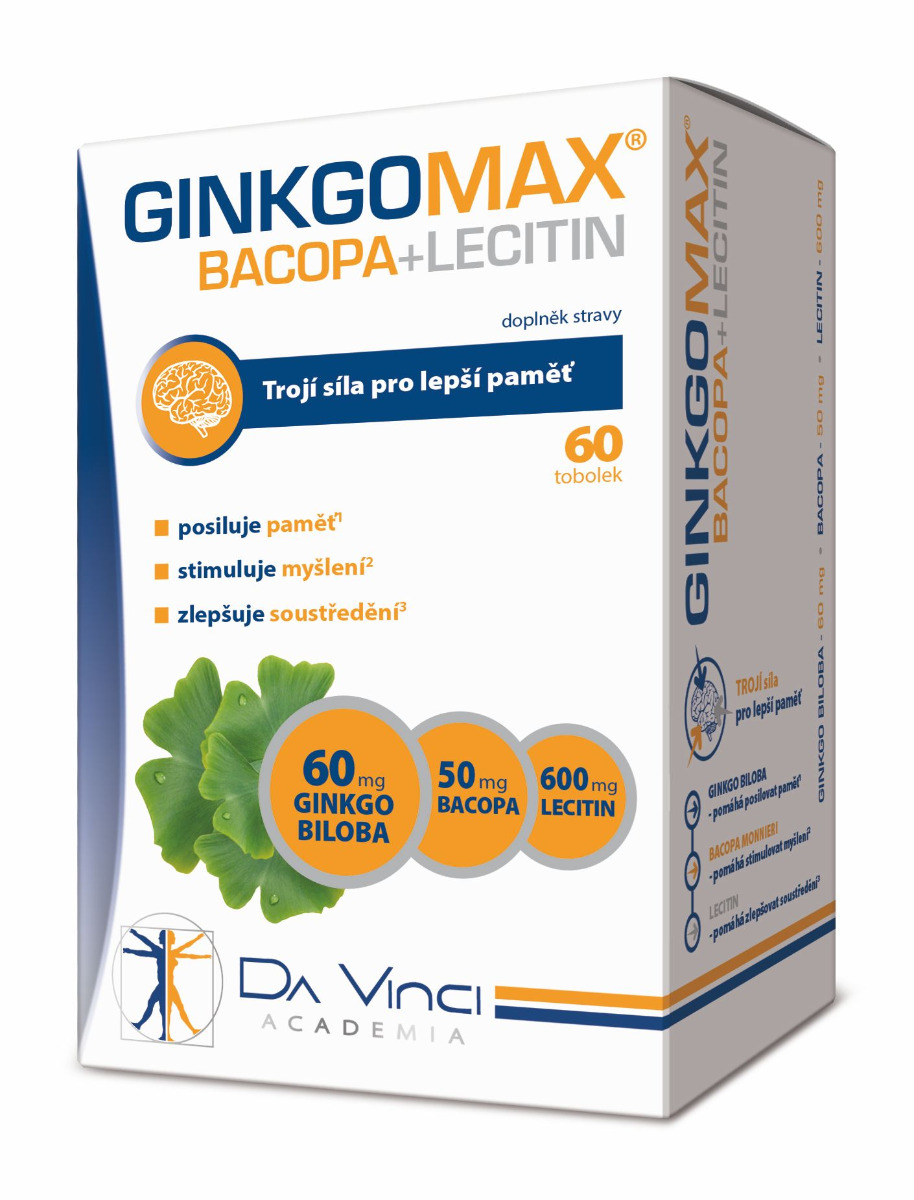 Da Vinci Academia GinkgoMAX + Bacopa + Lecitin 60 tobolek Da Vinci Academia