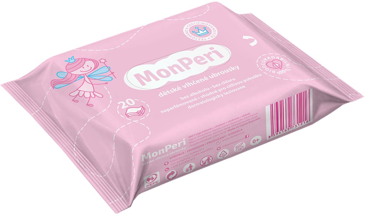 MonPeri Dětské vlhčené ubrousky 20 ks MonPeri