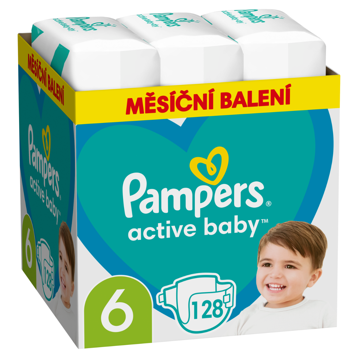 Pampers Active Baby vel. 6 Monthly Pack 13-18 kg dětské pleny 128 ks Pampers
