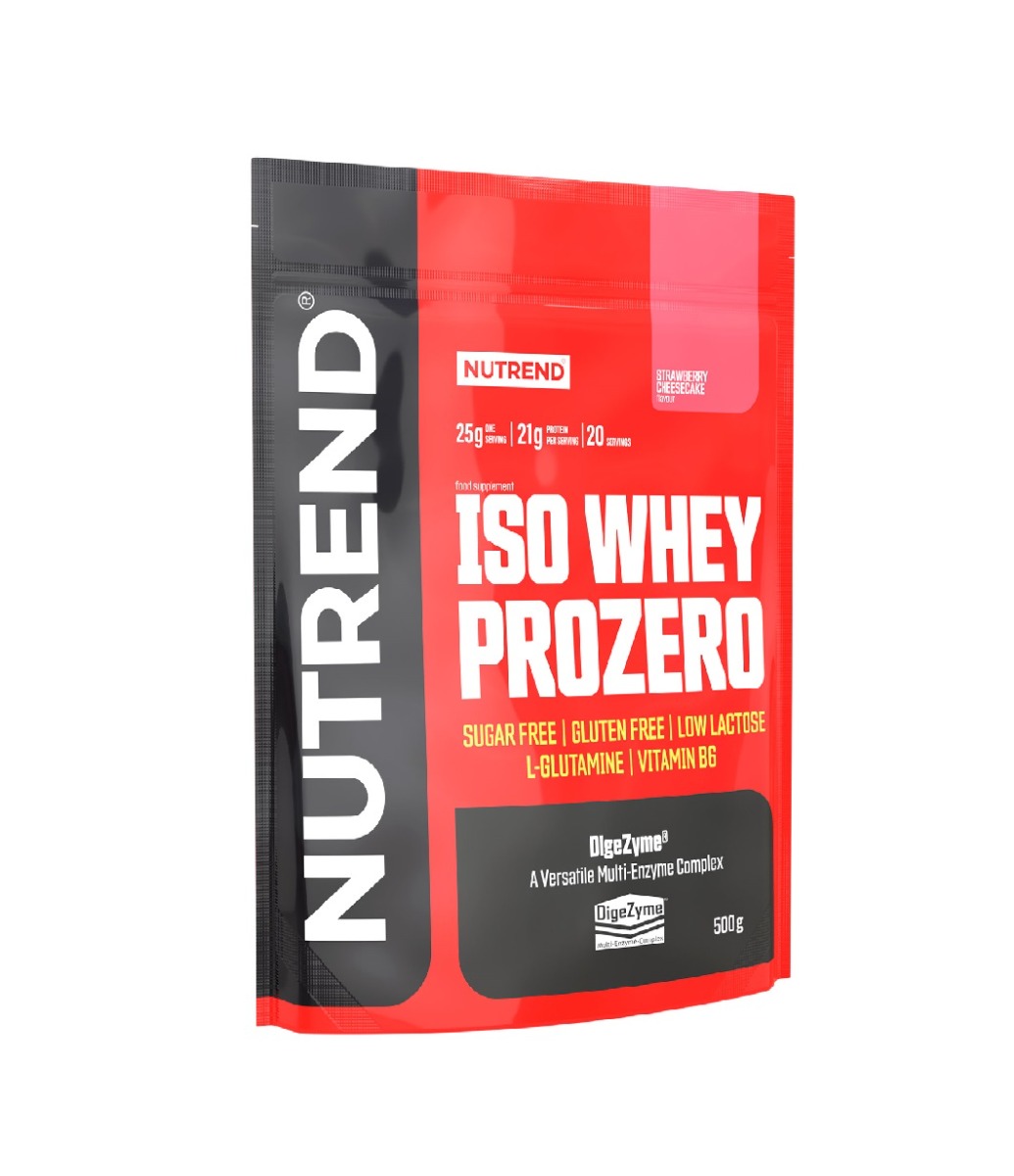 Nutrend Iso Whey Prozero jahodový cheesecake 500 g Nutrend