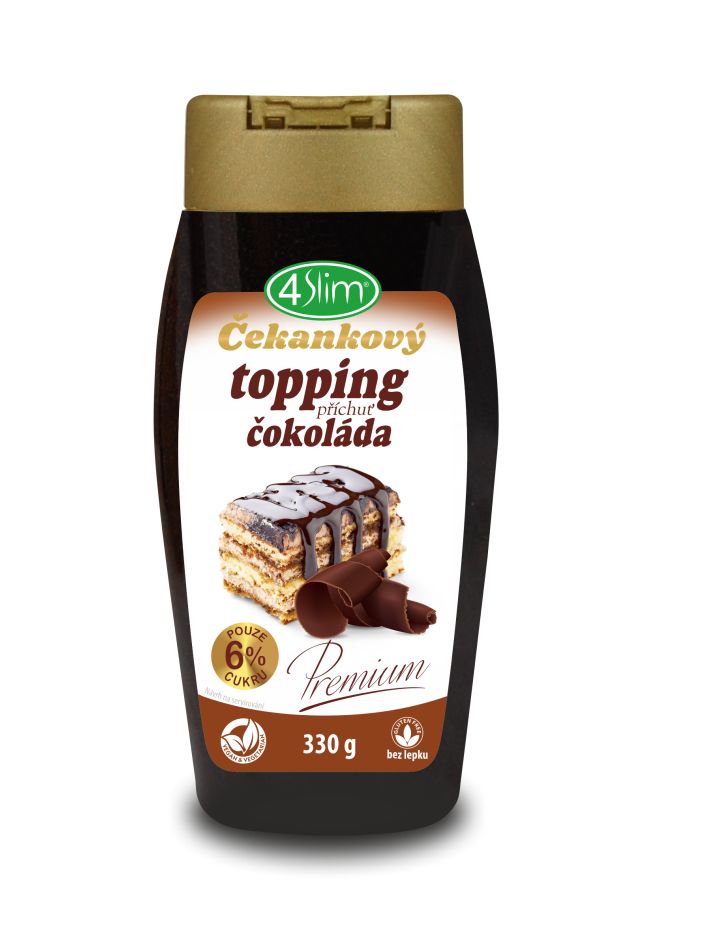 4Slim Čekankový topping čokoláda Premium 330 g 4Slim