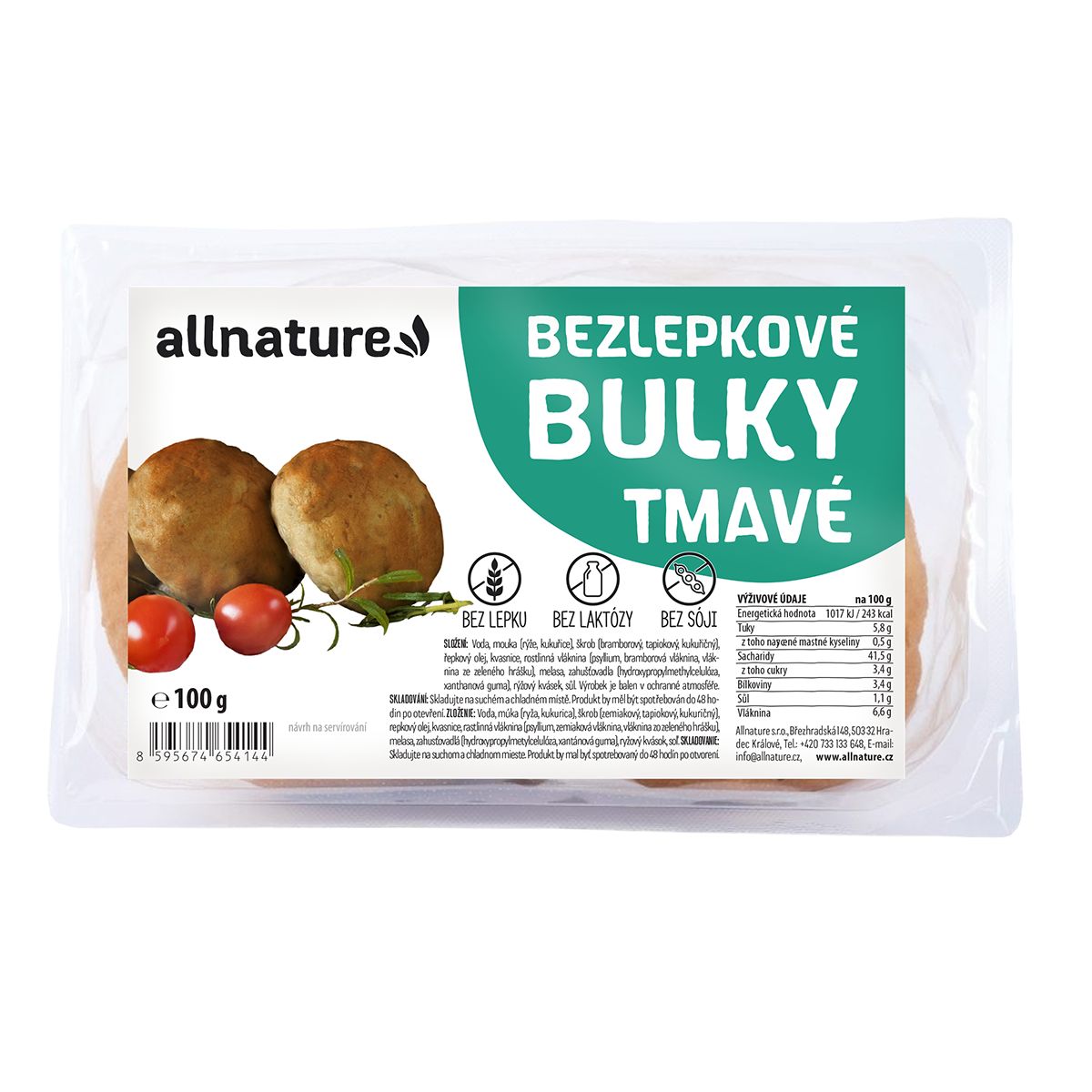 Allnature Bezlepkové bulky tmavé 100 g Allnature