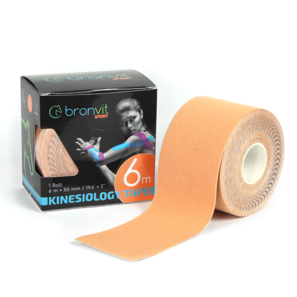 BronVit Sport Kinesio Tape classic 5 cm x 6 m tejpovací páska béžová BronVit Sport