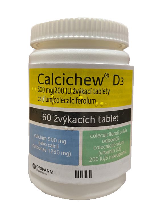 Calcichew D3 500 mg/200 IU 60 žvýkacích tablet Calcichew