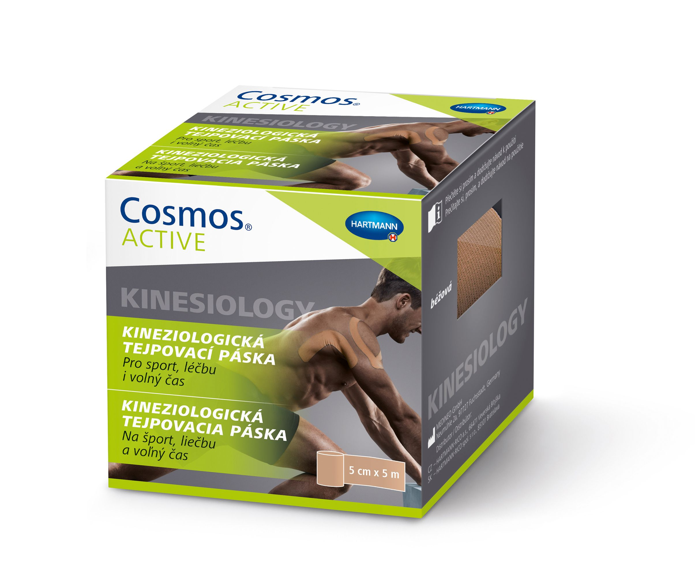 Cosmos Active Kinesiology 5 cm x 5 m tejpovací páska 1 ks béžová Cosmos