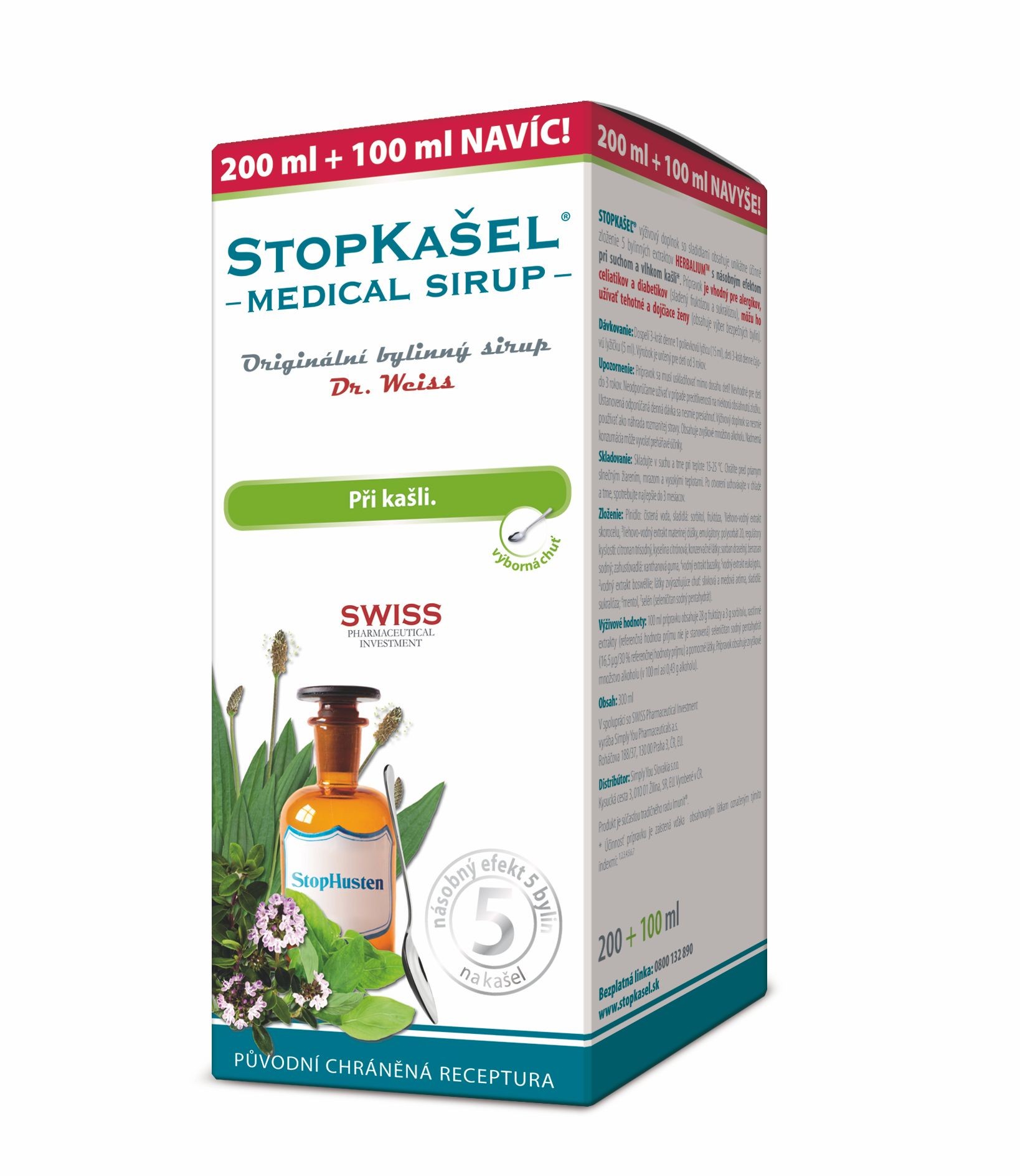 Dr. Weiss STOPKAŠEL Medical sirup 200+100 ml Dr. Weiss