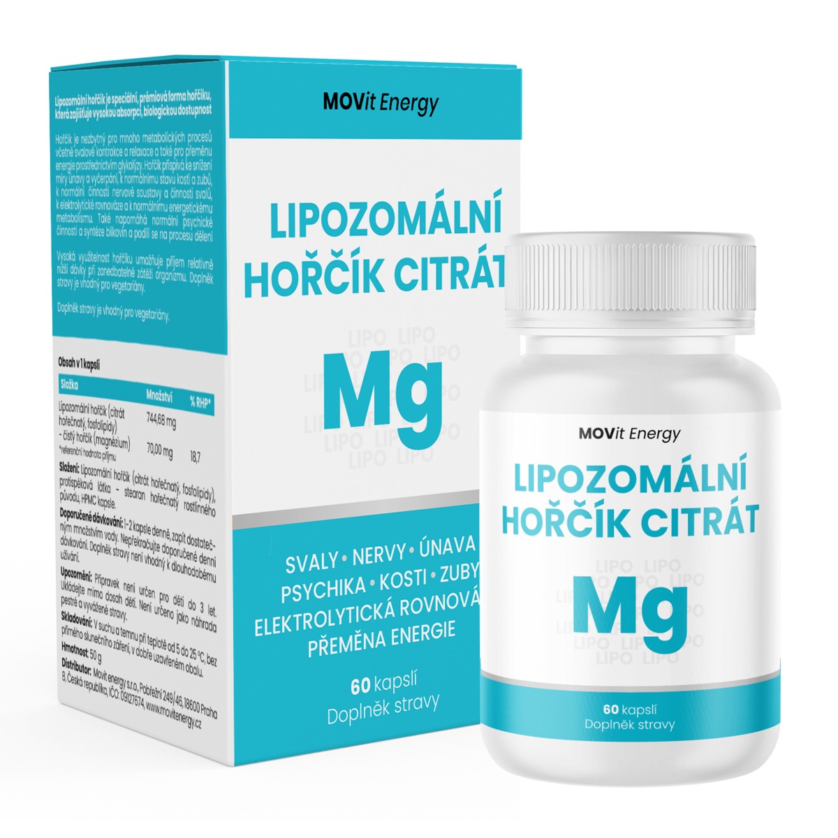 MOVit Energy Lipozomální Hořčík Citrát 60 kapslí MOVit Energy