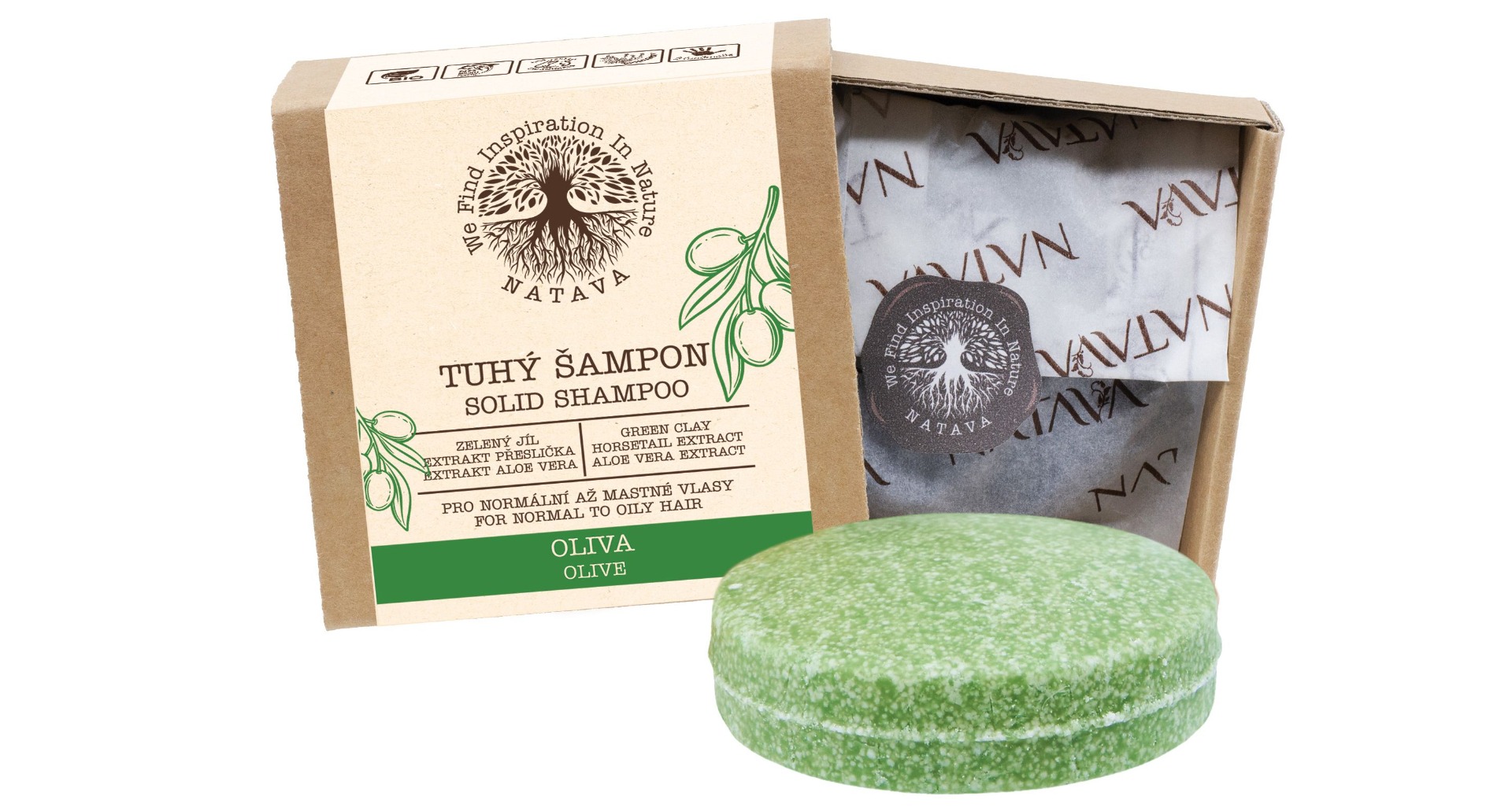Natava Tuhý šampon Oliva 85 g Natava