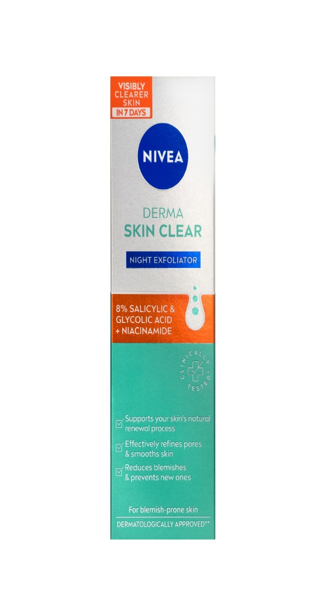 Nivea Derma Skin Clear noční exfoliator 40 ml Nivea
