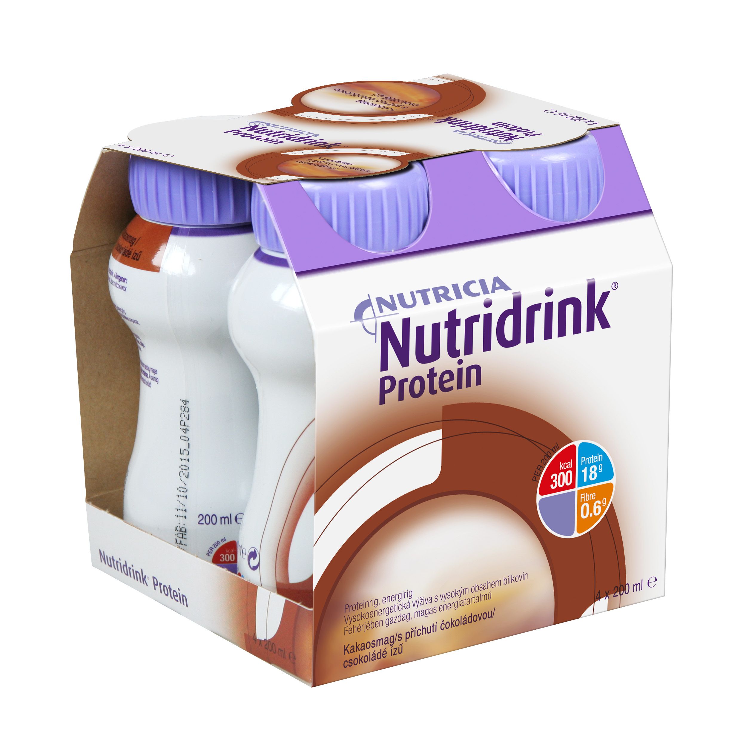 Nutridrink Protein s příchutí čokoládovou 4x200 ml Nutridrink