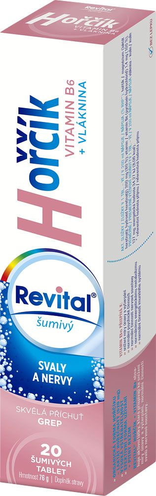 Revital Hořčík + vitamin B6 příchuť grep 20 šumivých tablet Revital