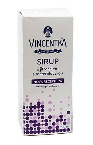 Vincentka Sirup s jitrocelem a mateřídouškou 200 ml Vincentka
