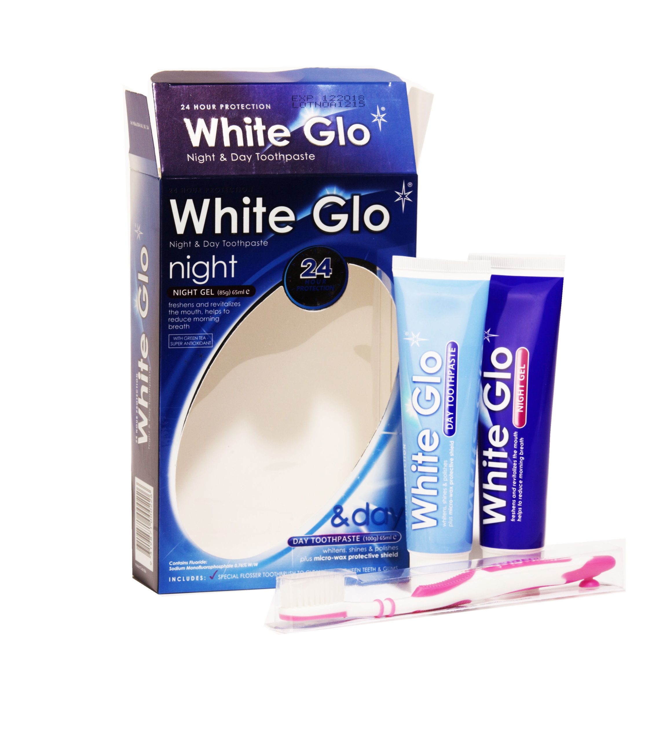White Glo Night&Day Bělicí set denní pasta 100 g + noční gel 85 g White Glo