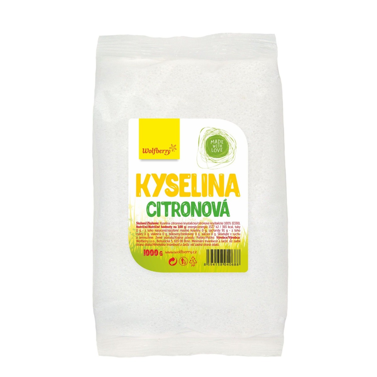 Wolfberry Kyselina citronová 1000 g Wolfberry