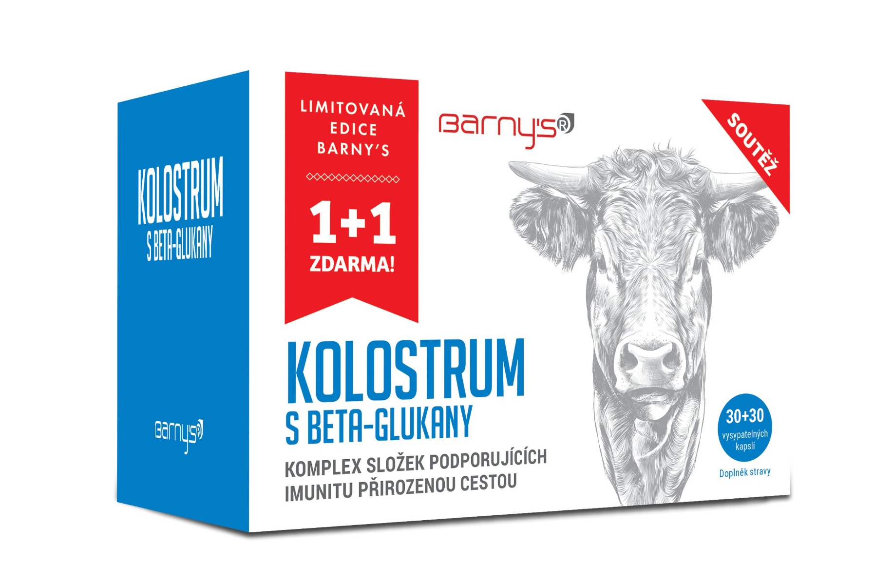Barny´s Kolostrum s beta-glukany limitovaná edice 30+30 kapslí Barny´s