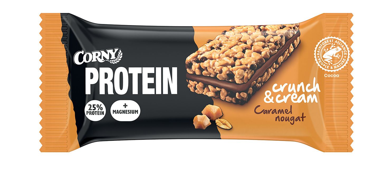 Corny Protein Crunch & Cream karamel-nugát 35 g Corny