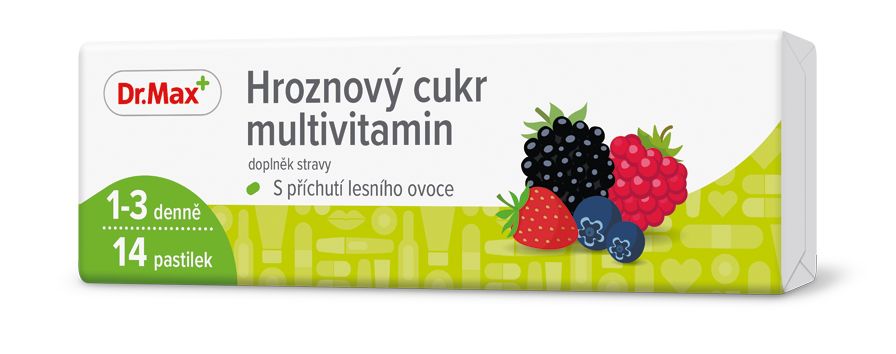 Dr. Max Hroznový cukr Multivitamín 14 pastilek Dr. Max