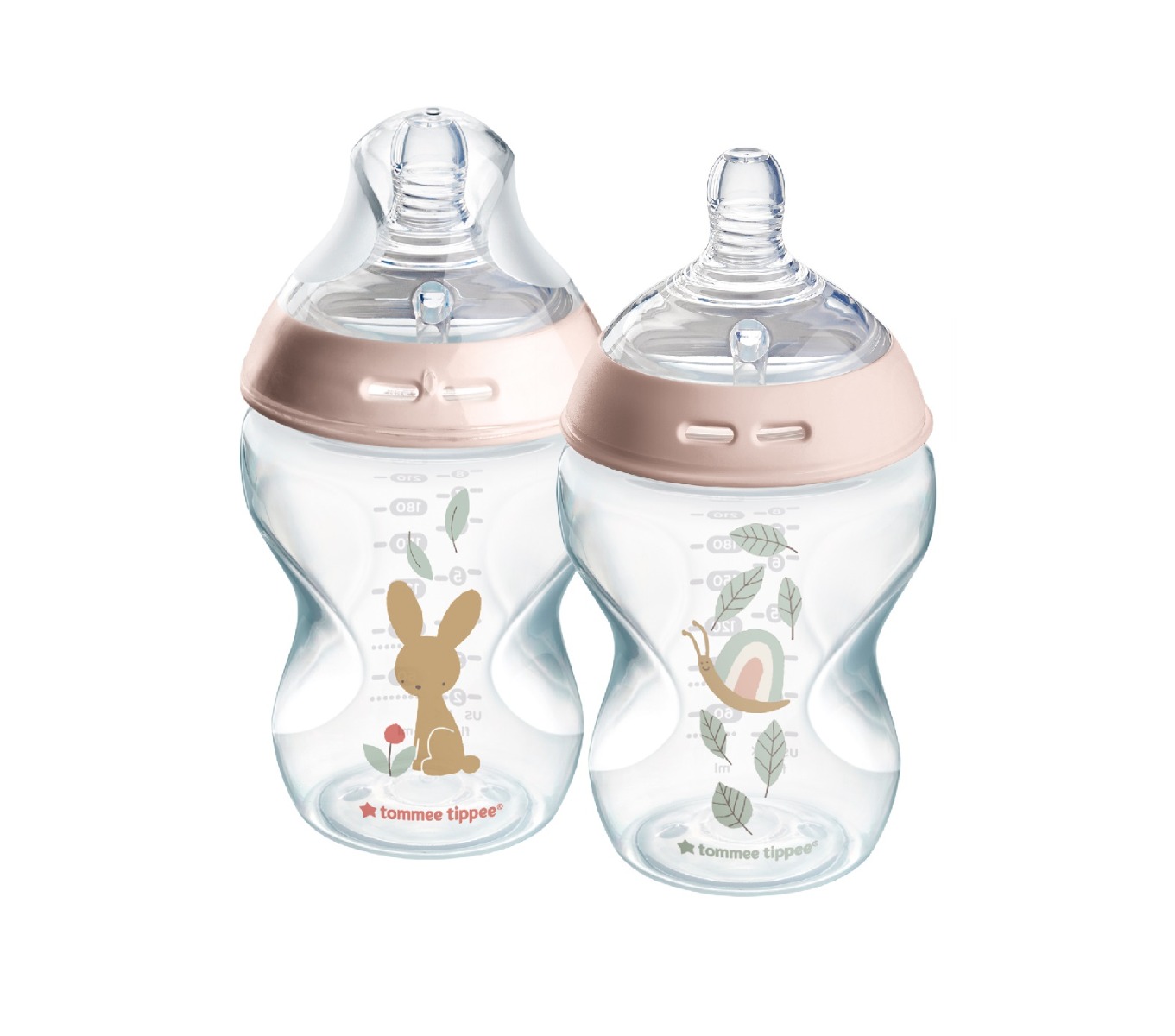 Tommee Tippee Natural Start Samosterilizační kojenecká lahev s Anti-Colic savičkou Pomalý průtok 0m+ 260 ml 2 ks růžová Tommee Tippee