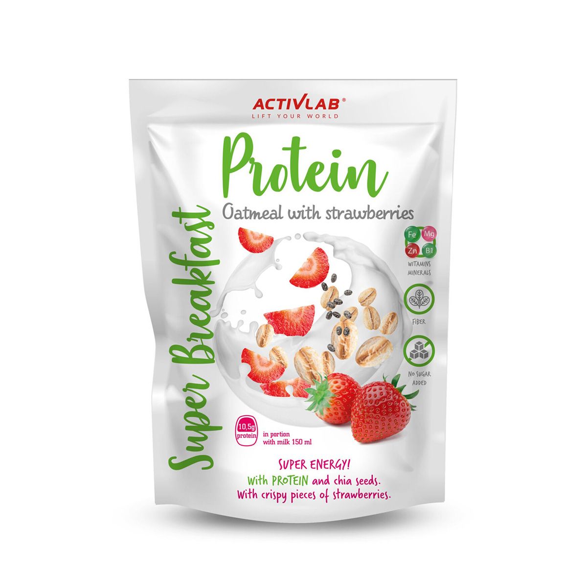 Activlab Super Protein Breakfast ovesná kaše s jahodami 300 g Activlab