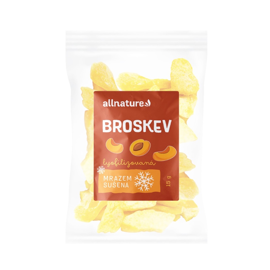 Allnature Broskve sušené mrazem plátky 15 g Allnature