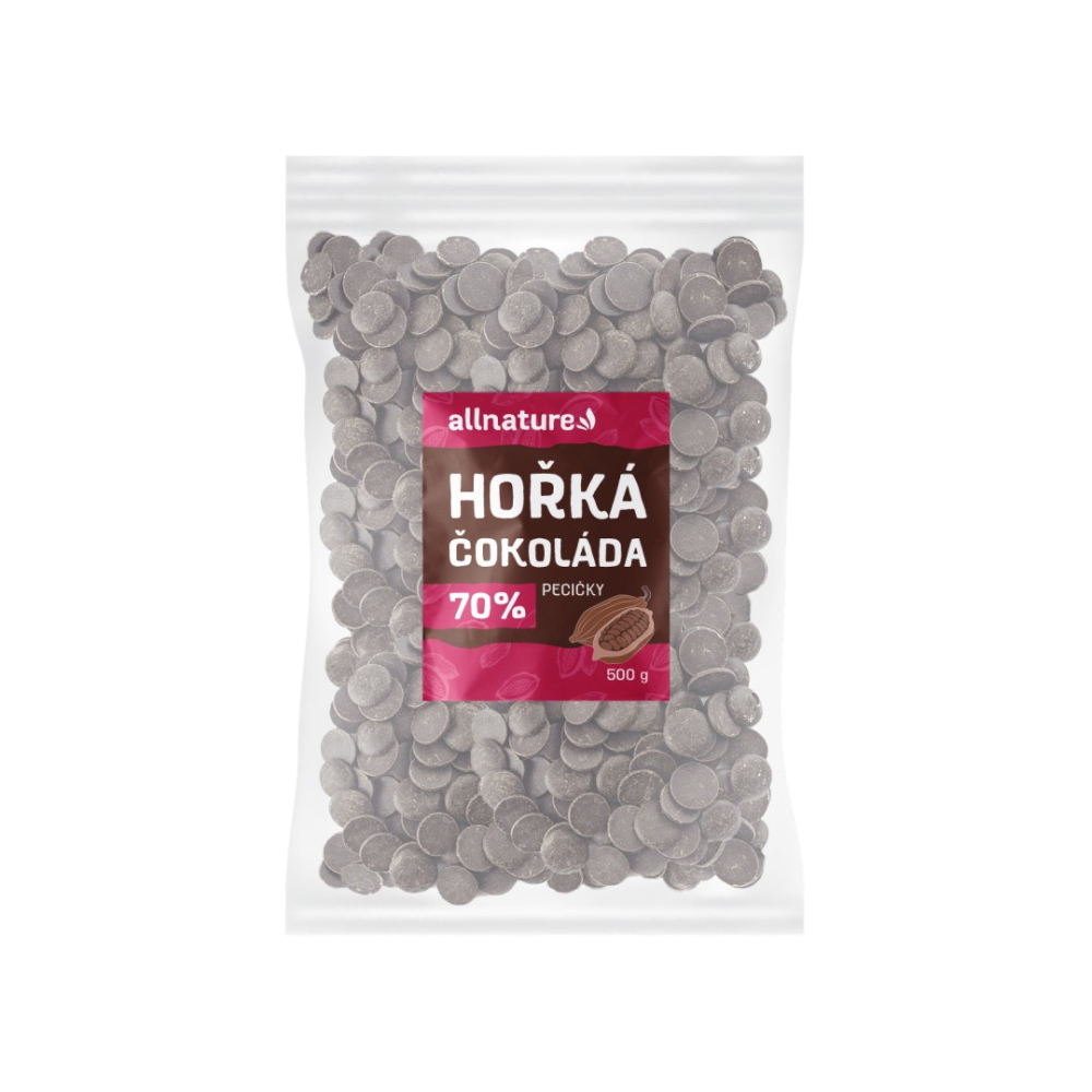 Allnature Hořká čokoláda 70% pecičky 500 g Allnature