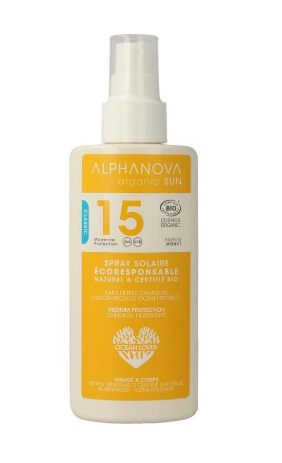 Alphanova SUN BIO Opalovací krém ve spreji SPF15 125 g Alphanova