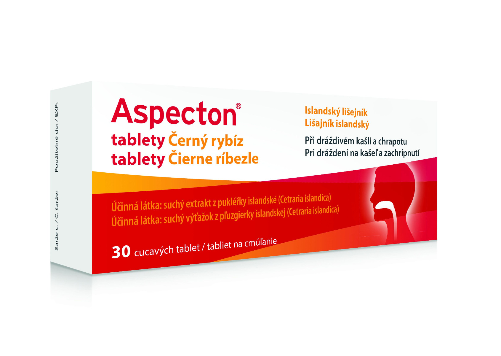 Aspecton Tablety na kašel černý rybíz 30 tablet Aspecton
