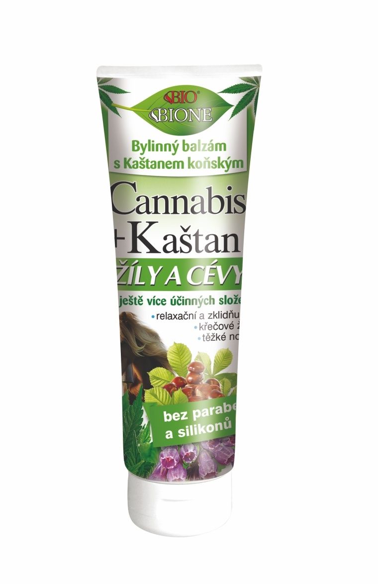 BIO BIONE Cannabis + Kaštan Žíly a cévy bylinný balzám 200 ml BIO BIONE