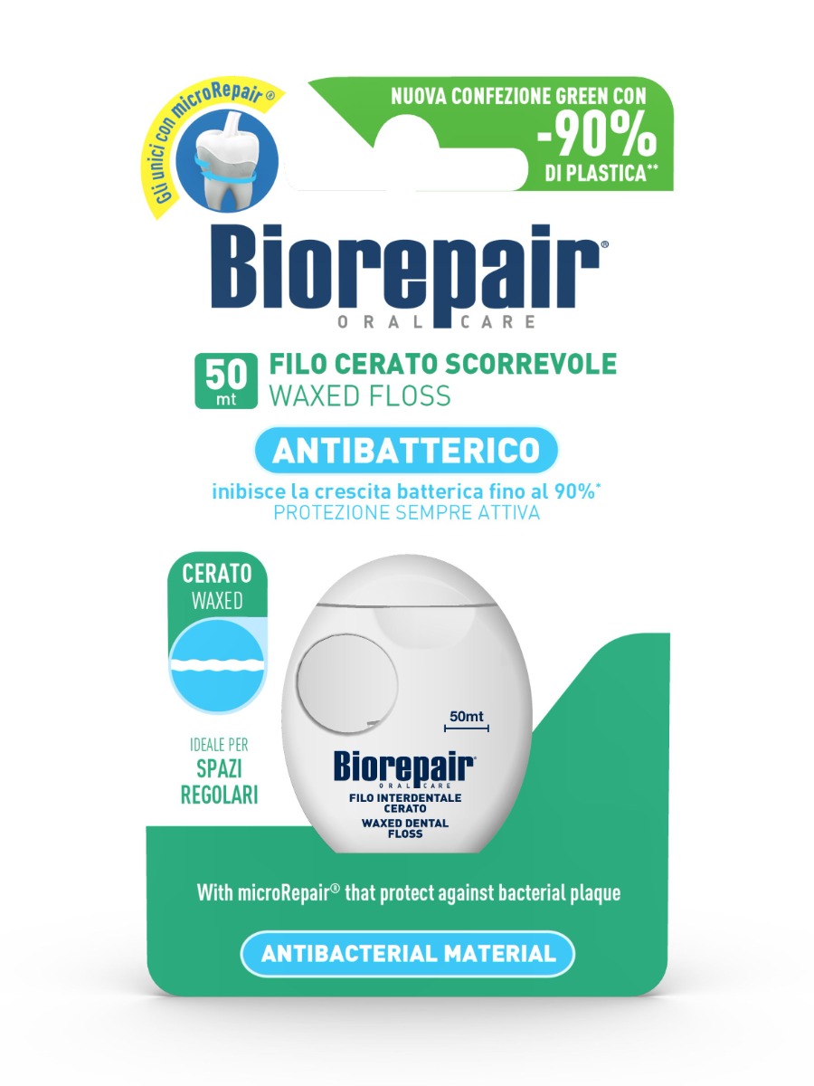 BioRepair Zubní nit na denní použití voskovaná 50 m BioRepair