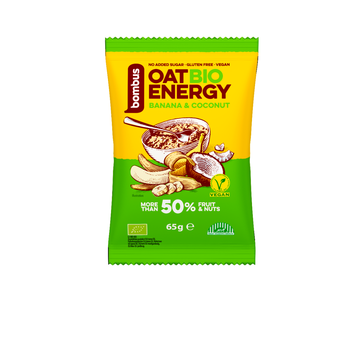 Bombus Oat Energy Banana & coconut BIO ovesná kaše 65 g Bombus