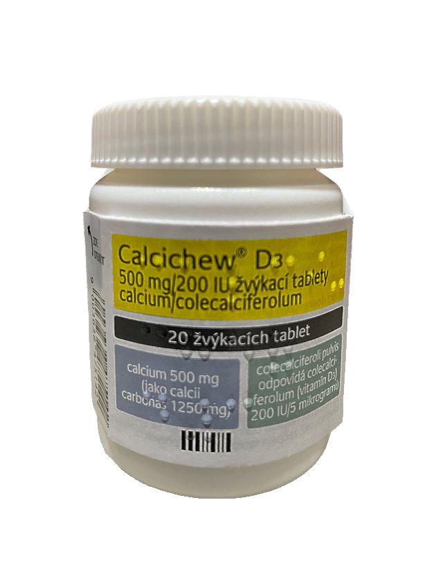 Calcichew D3 500 mg/200 IU 20 žvýkacích tablet Calcichew