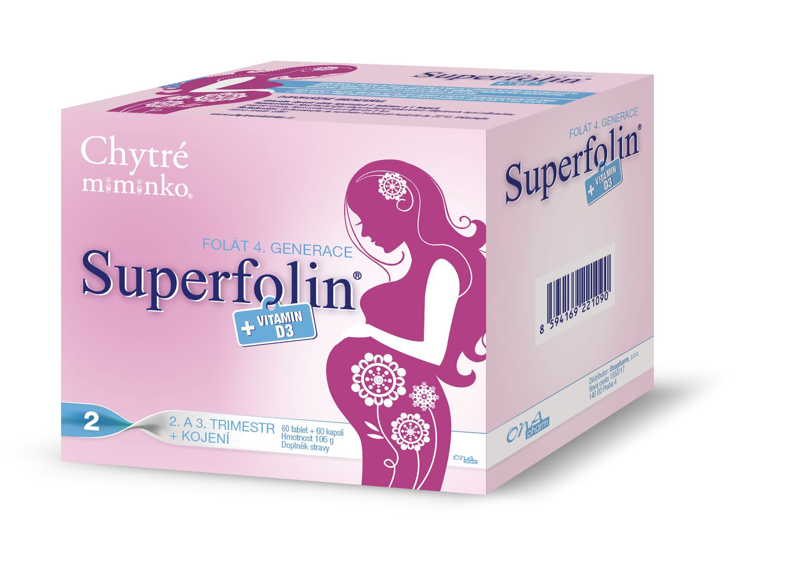 Chytré miminko superfolin 2 MAMA 60 tablet + 60 kapslí Chytré miminko