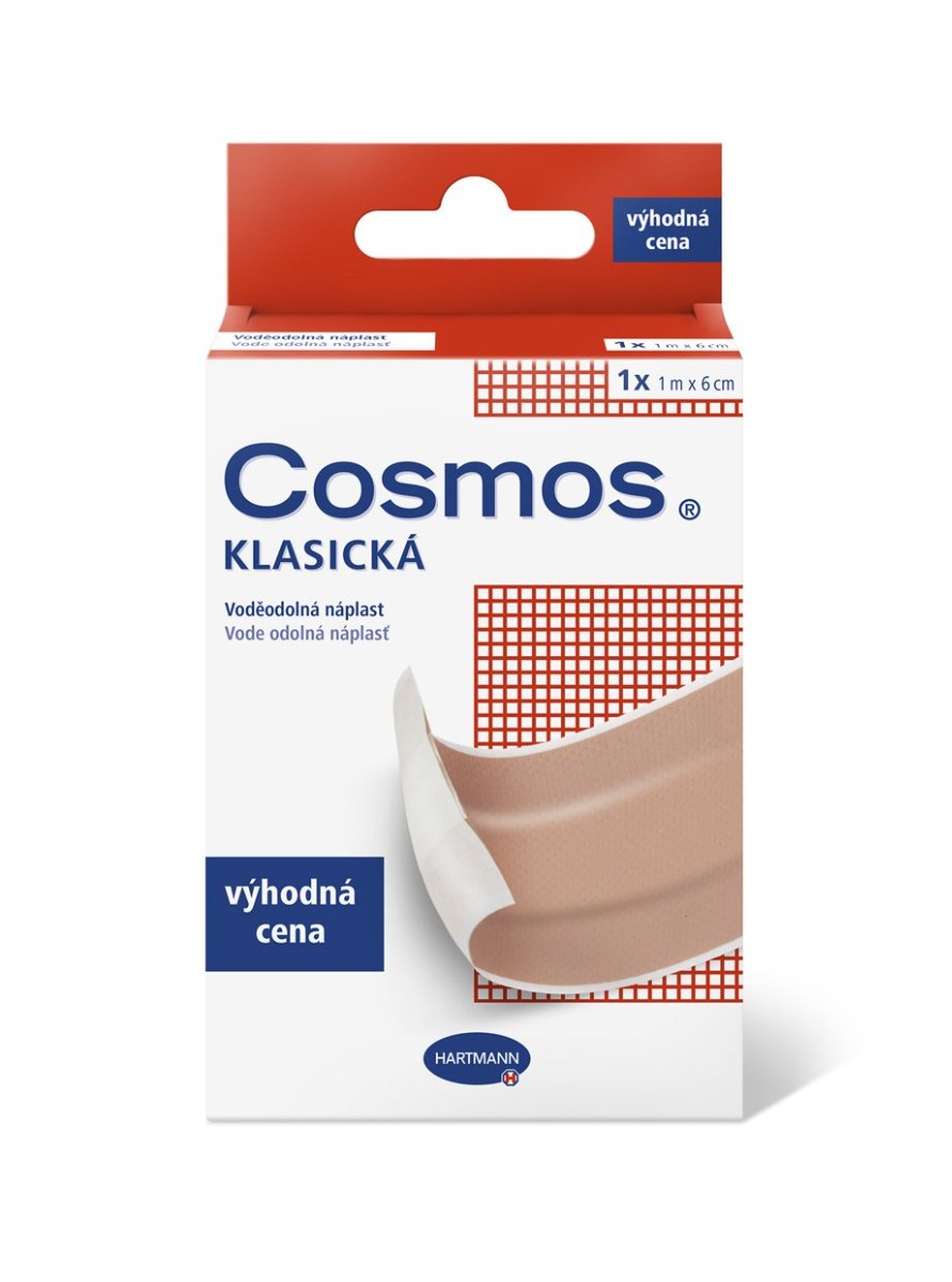 Cosmos Klasická voděodolná 1 m x 6 cm náplast 1 ks Cosmos
