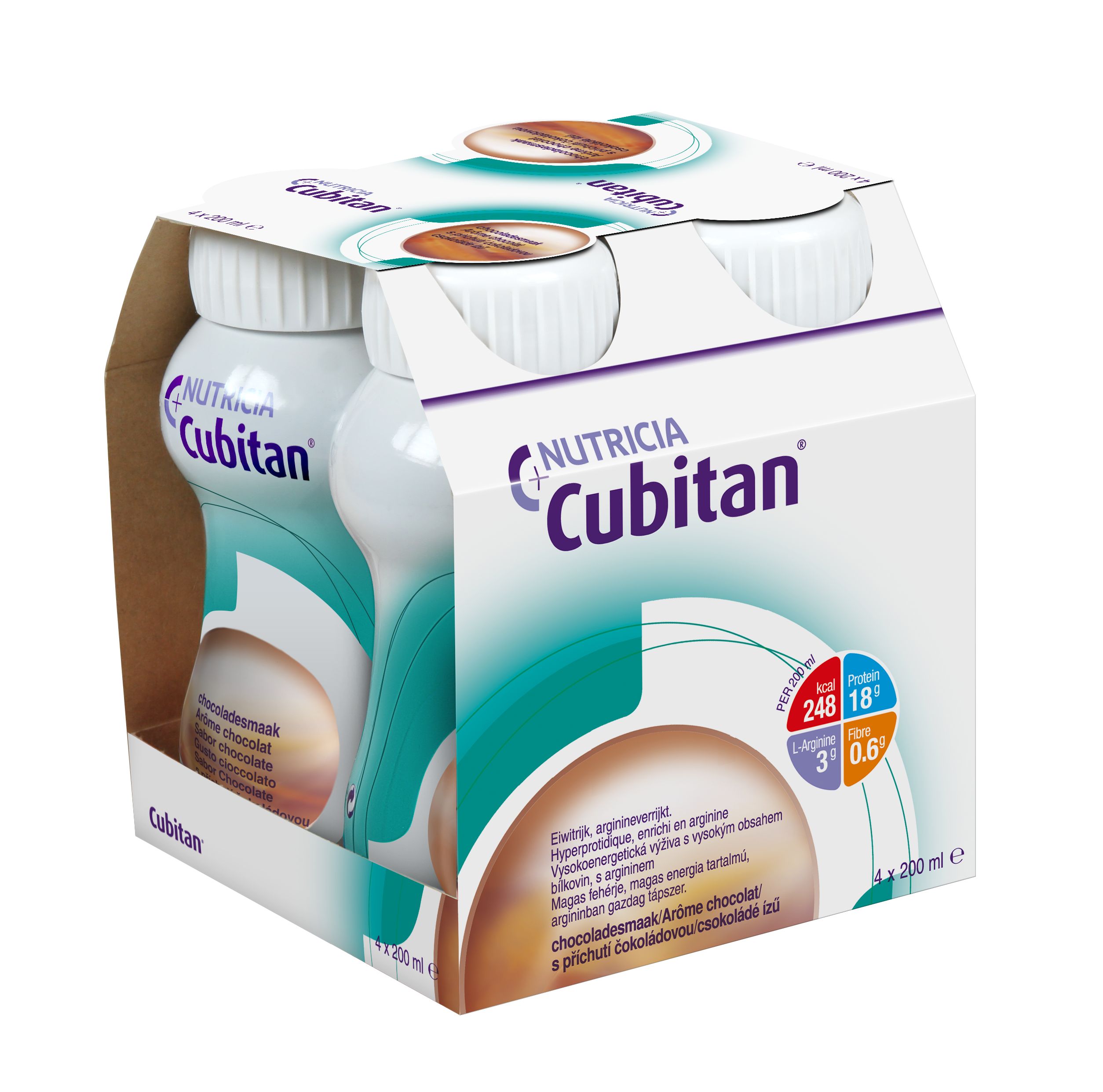 Cubitan s příchutí čokoládovou 4x200 ml Cubitan