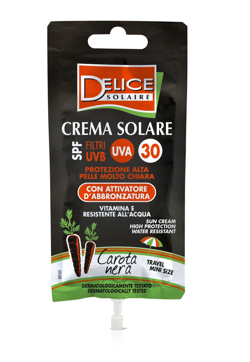 Delice Solaire Opalovací krém s černou mrkví SPF30 sáček 50 ml Delice Solaire