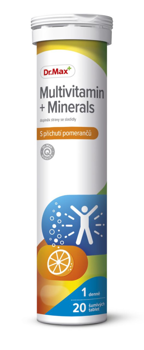 Dr. Max Multivitamin s minerály pomeranč 20 šumivých tablet Dr. Max