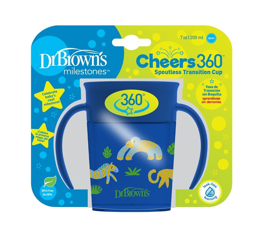 Dr.Browns Hrnek Cheers360 Jungle s držadly 6m+ 200 ml 1 ks modrý Dr.Browns