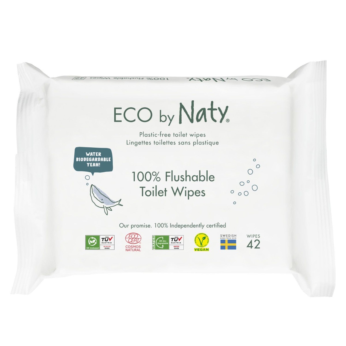 ECO by Naty Vlhčené splachovatelné ubrousky bez vůně 42 ks ECO by Naty