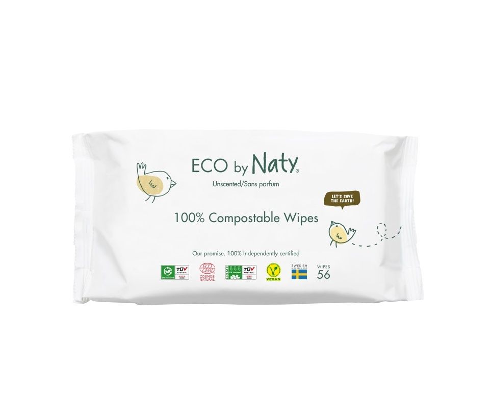 ECO by Naty Vlhčené ubrousky bez vůně pro citlivou pokožku 56 ks ECO by Naty