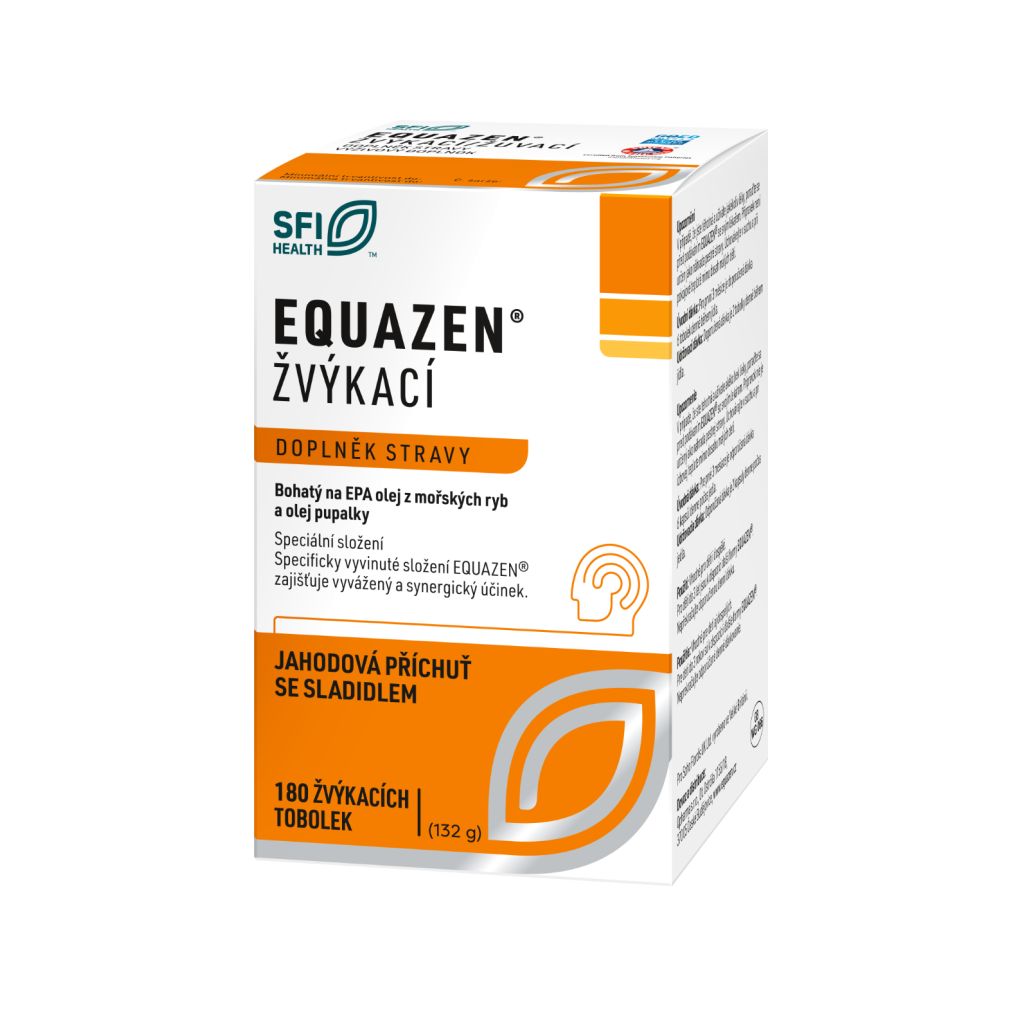 EQUAZEN jahodová příchuť 180 žvýkacích tobolek EQUAZEN