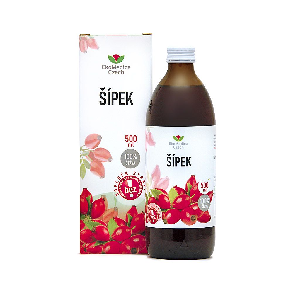 Ekomedica Šípek 100% šťáva 500 ml Ekomedica