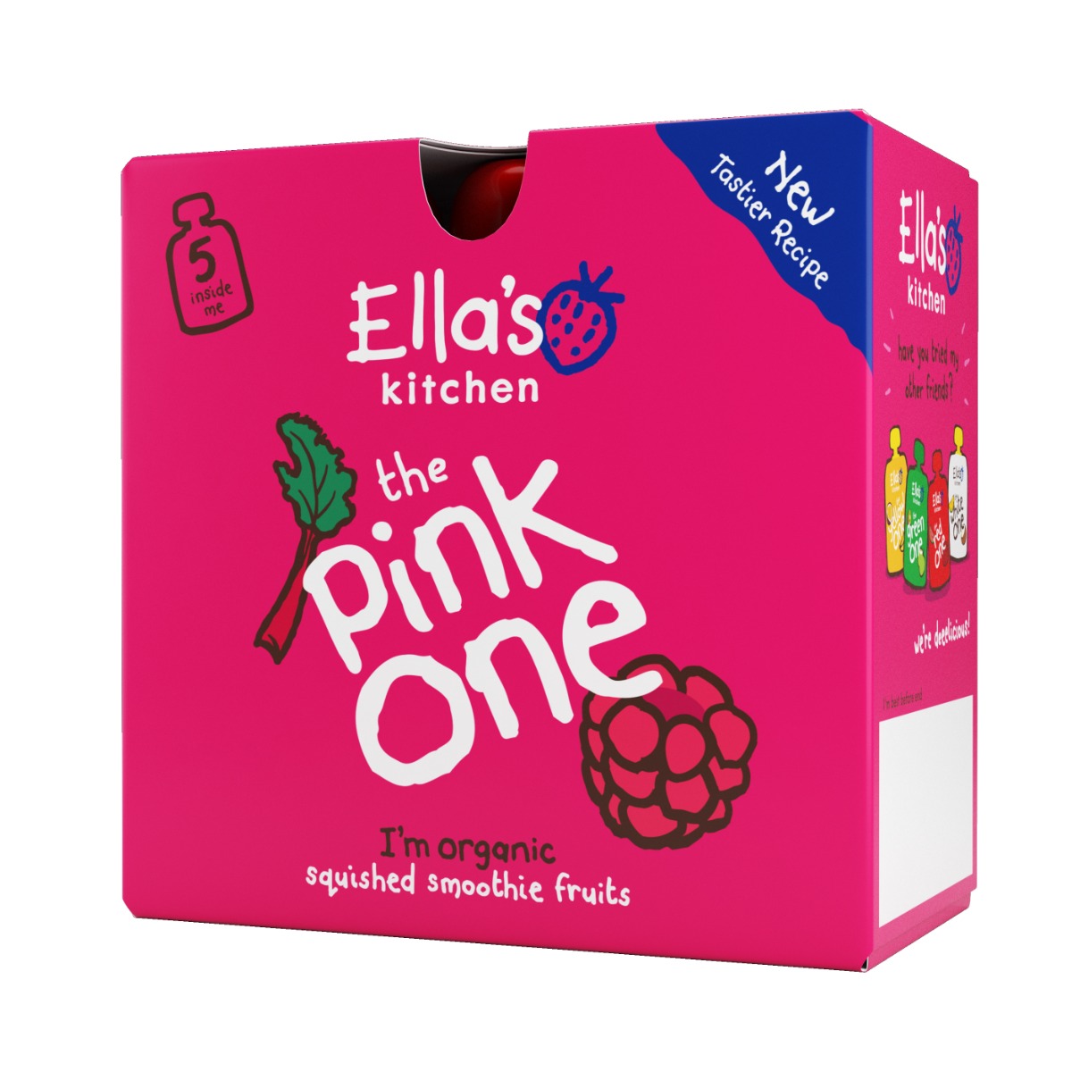 Ellas Kitchen BIO Ovocné smoothie PINK ONE Rebarbora kapsičky 5x90 g Ellas Kitchen