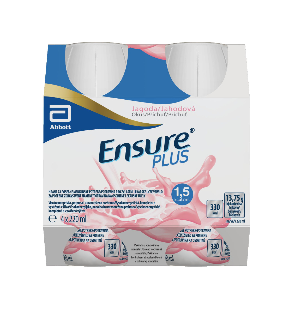 Ensure Plus příchuť jahoda 4x220 ml Ensure