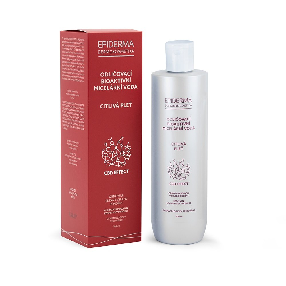 Epiderma Bioaktivní CBD micelární voda odličovací 300 ml Epiderma
