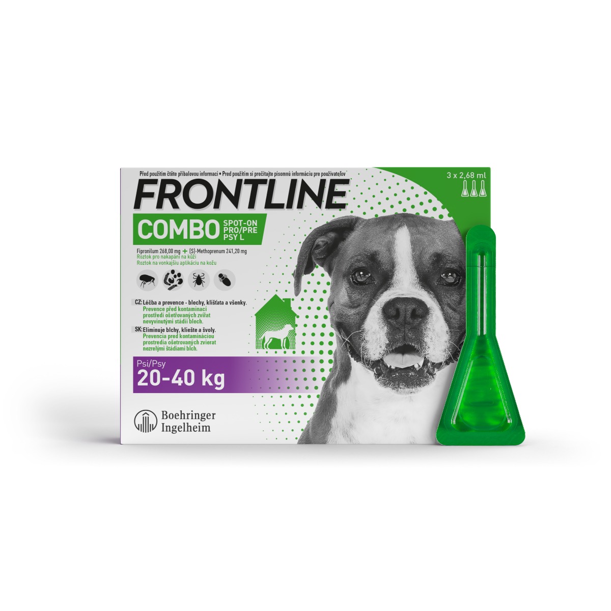 FRONTLINE COMBO pro psy 20-40 kg (L) 3 pipety FRONTLINE