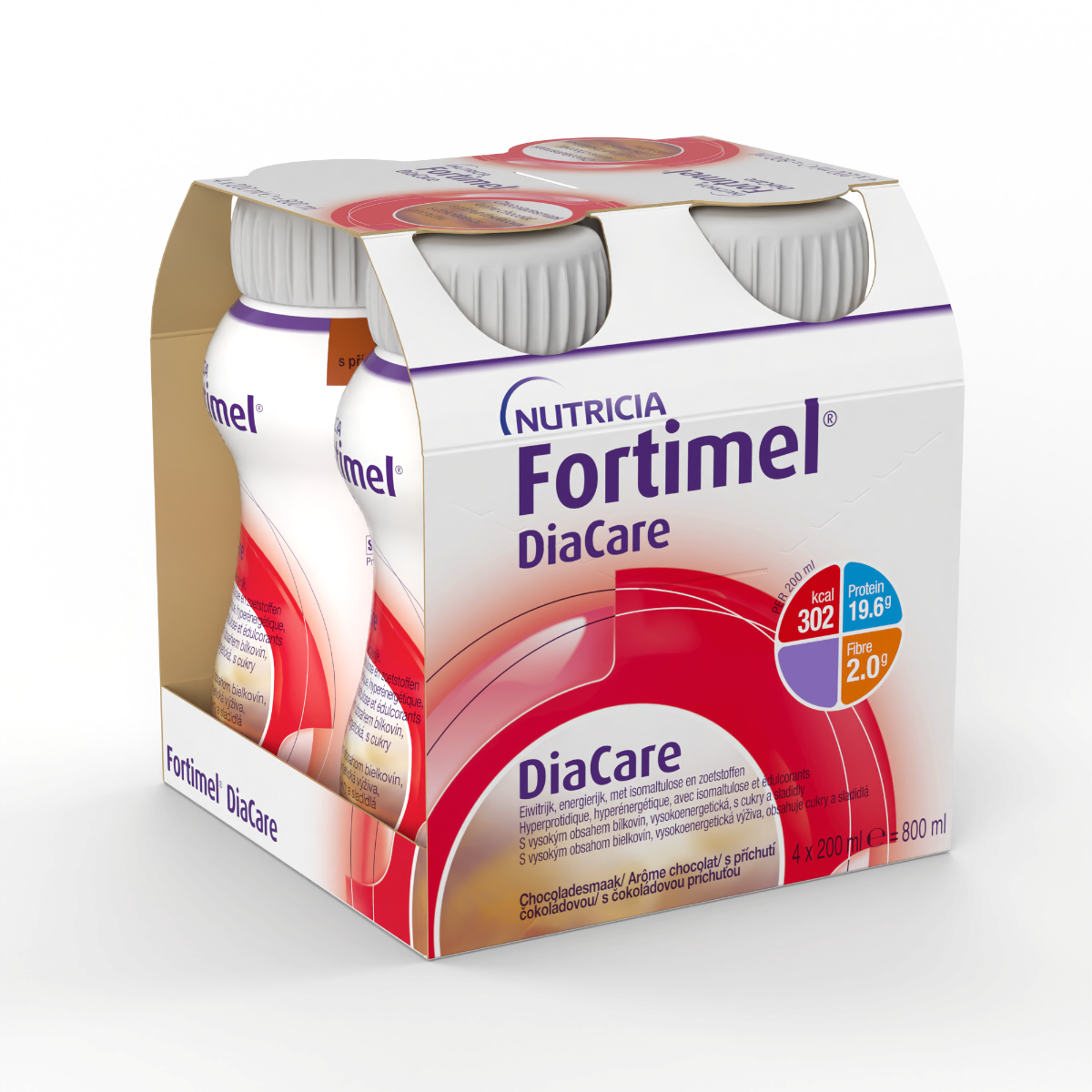 Fortimel DiaCare s příchutí čokoládovou 4x200 ml Fortimel