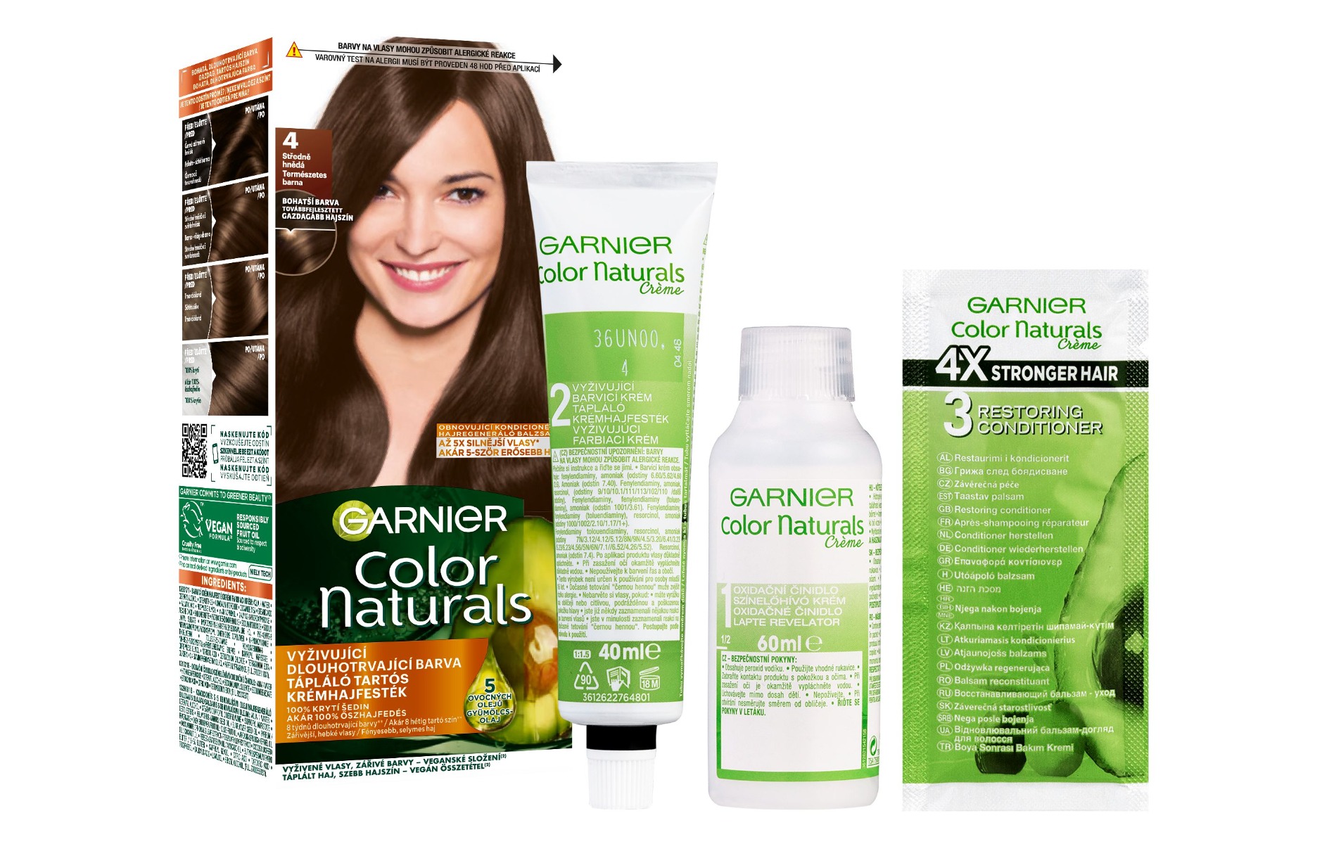 Garnier Color Naturals Permanentní barva na vlasy 4 středně hnědá Garnier