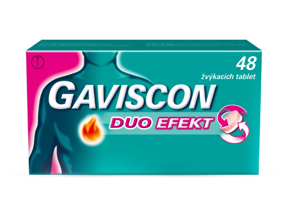 Gaviscon Duo Efect 48 žvýkacích tablet Gaviscon